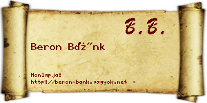 Beron Bánk névjegykártya